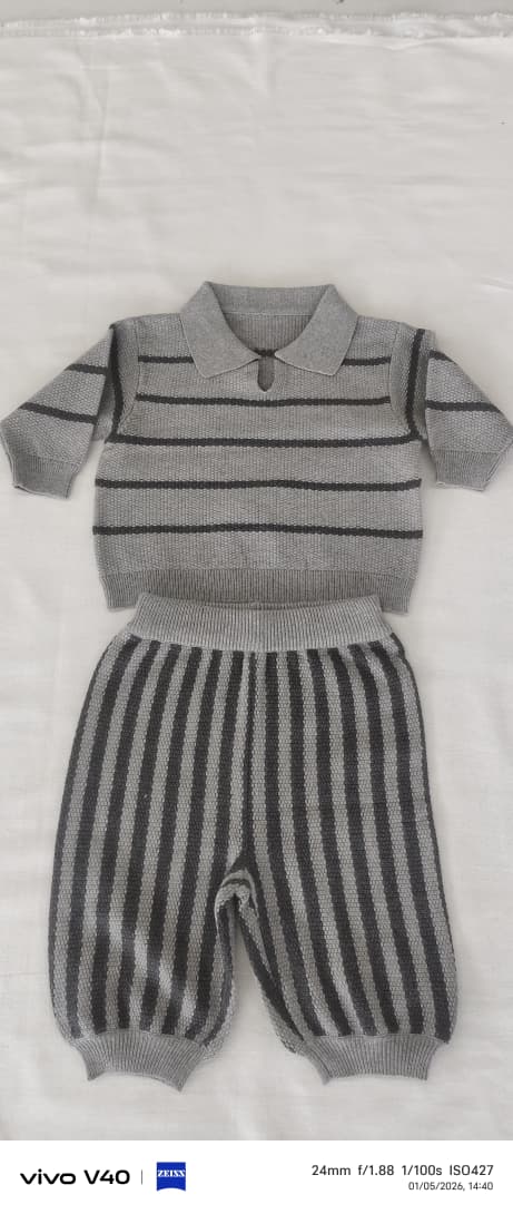 The Urban Minimalist: Organic Cotton Mixed-Stripe Knit Set