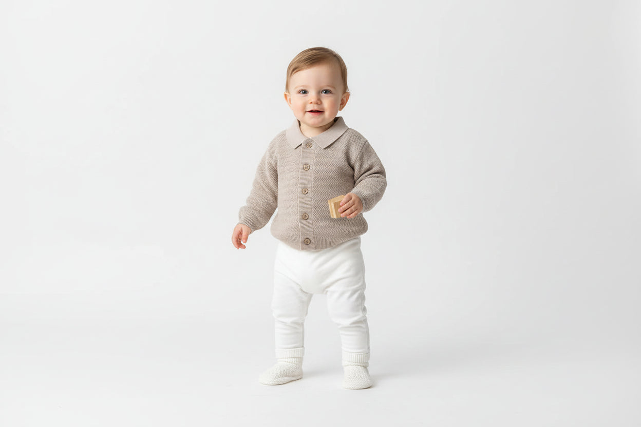 Oatmeal Chevron Knit Cardigan