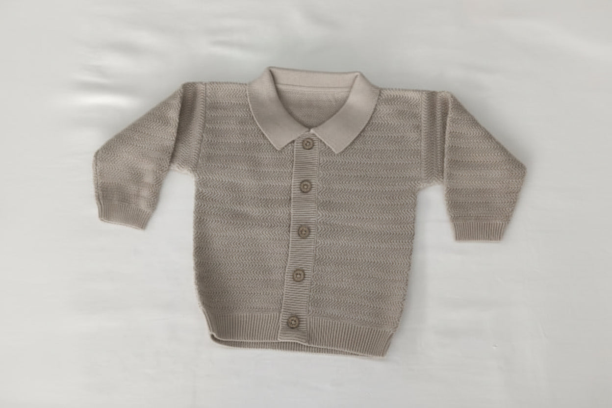 Oatmeal Chevron Knit Cardigan