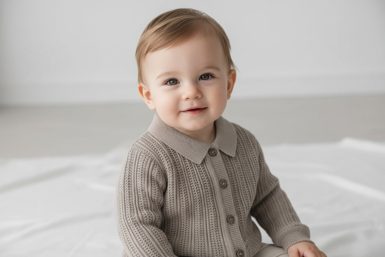 The Heritage Mixed-Stitch Cardigan-Oatmeal