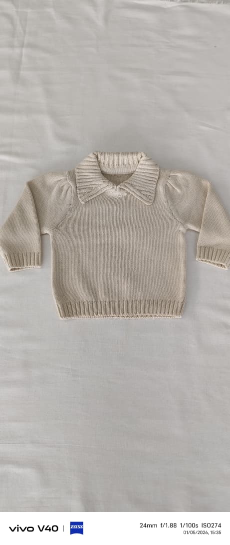 The Magnolia Oversized Collar Pullover - Cream