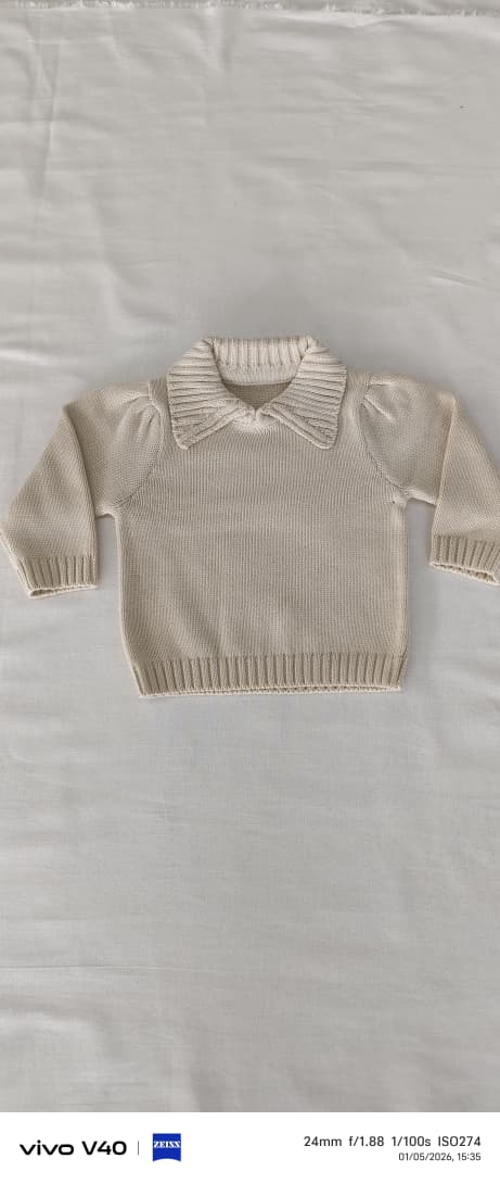 The Magnolia Oversized Collar Pullover - Cream