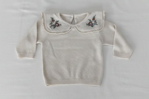 English Garden Embroidered Collar Pullover