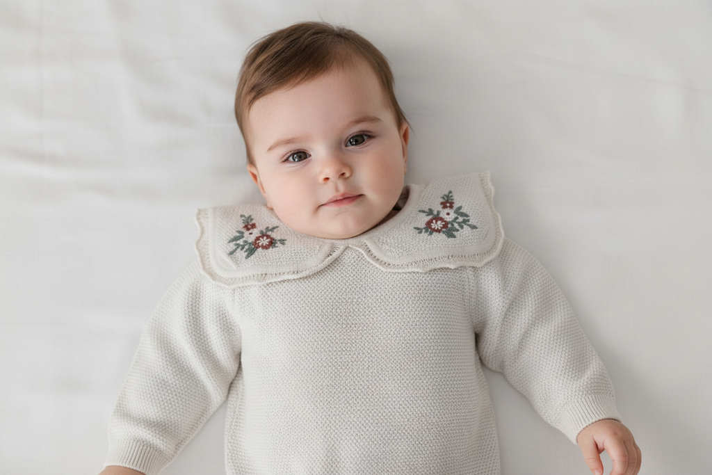 English Garden Embroidered Collar Pullover