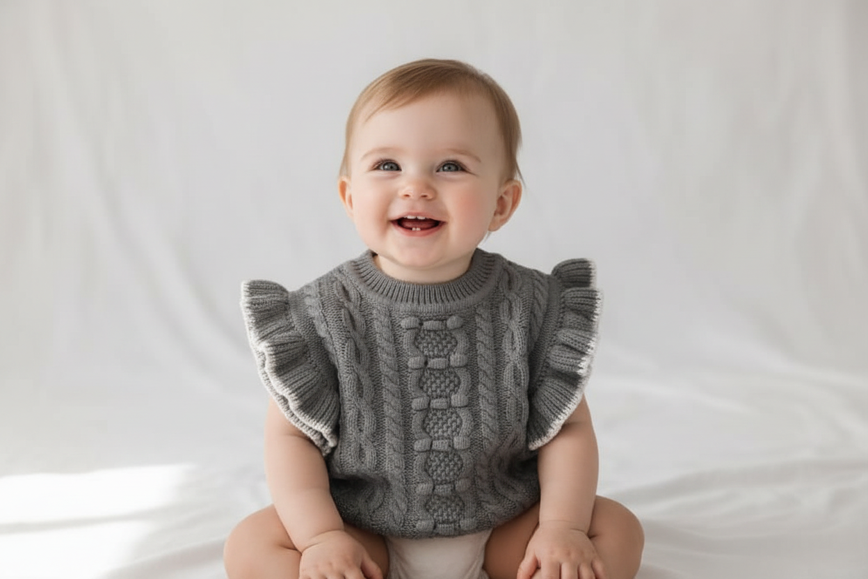 The Meadow Cable Knit Ruffle Sweater - Sage Green