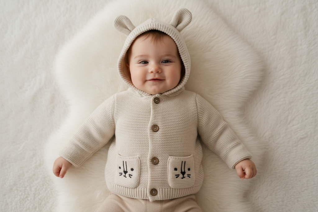 The Woodland Bunny Hooded Cardigan - Ivory