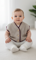 Oatmeal Button-Down Sweater Vest