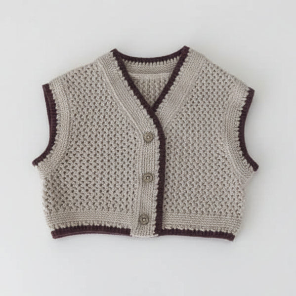 Oatmeal Button-Down Sweater Vest