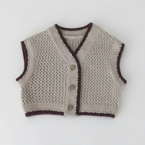 Oatmeal Button-Down Sweater Vest
