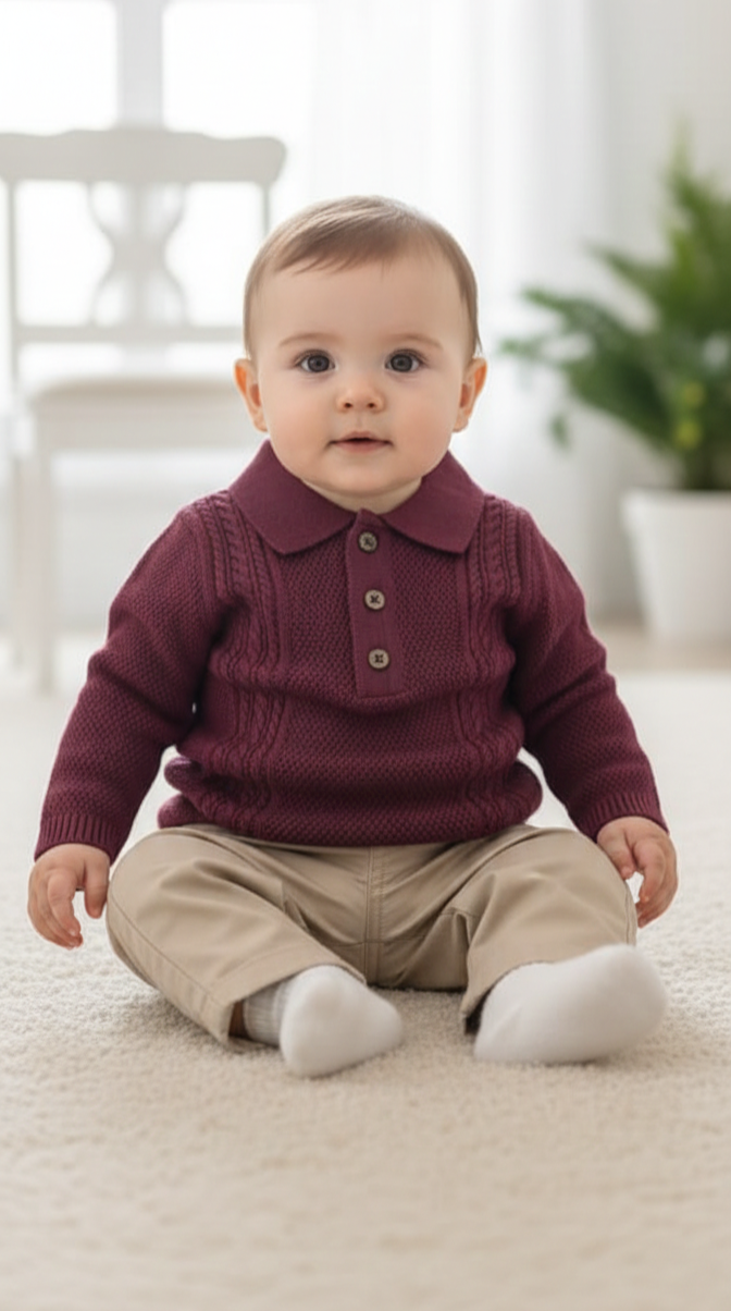 The Cabernet Heritage Polo Sweater