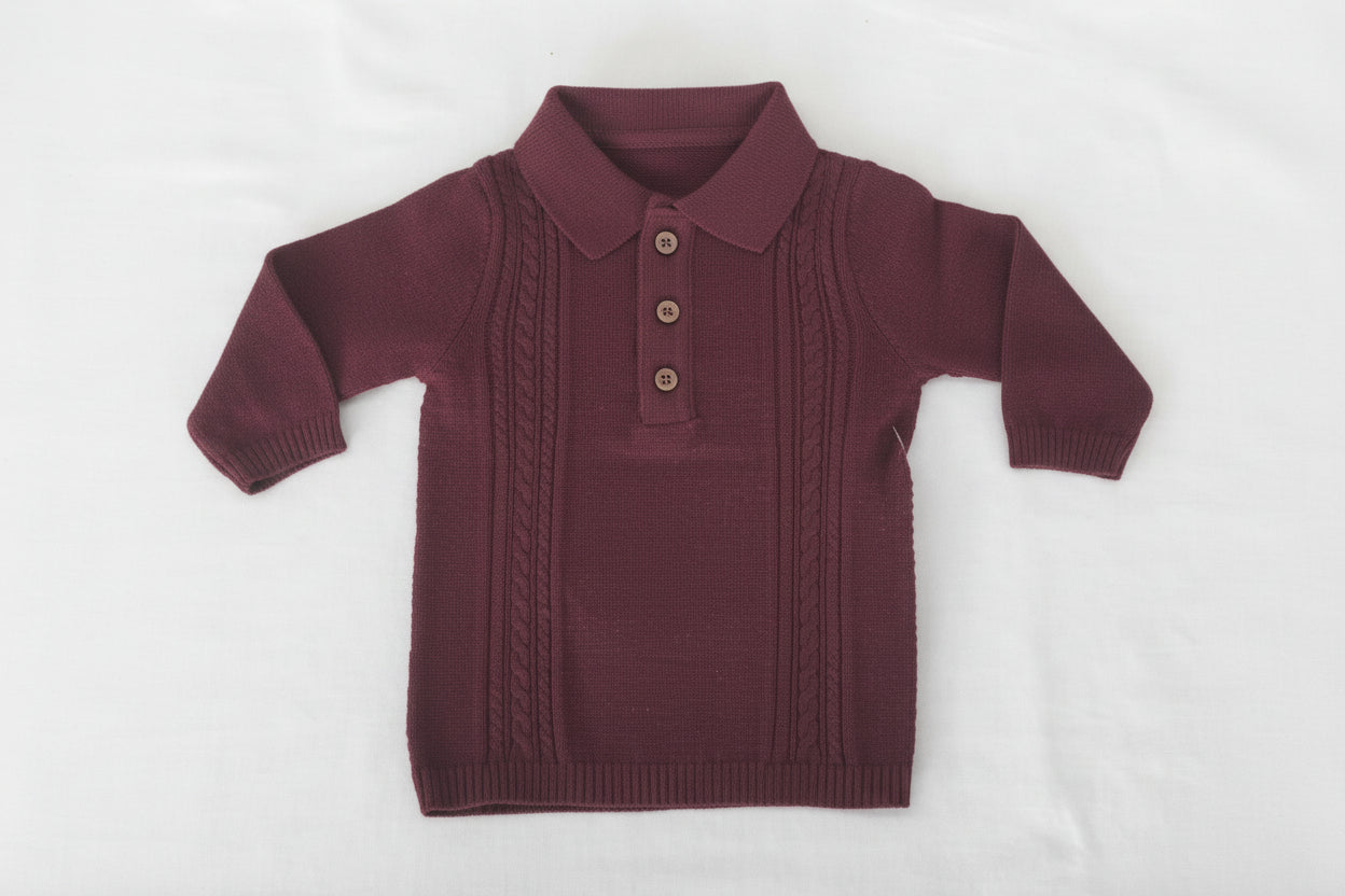 The Cabernet Heritage Polo Sweater