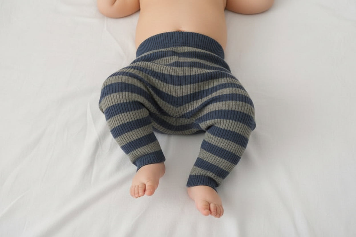 The Highland Stripe Rib-Knit Leggings - Slate & Moss