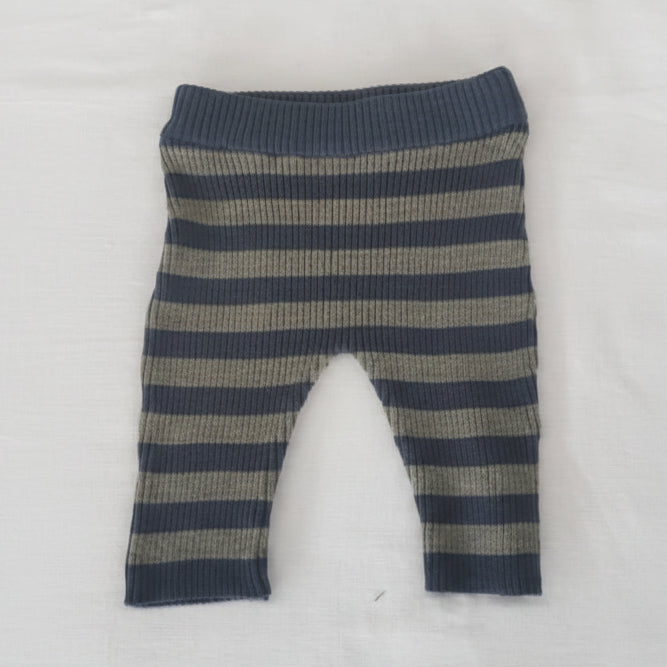 The Highland Stripe Rib-Knit Leggings - Slate & Moss